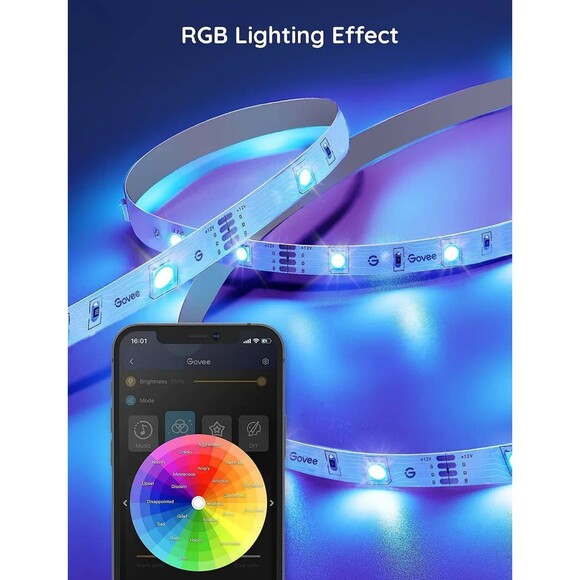 Govee Smart WiFi LED Strip Lights 50ft RGB Lighting Alexa Google Color Chng - Picture 4 of 11